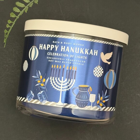 BBW Happy Hanukkah 2024 Celebration Of Lights Bath & Body Works 3 Wick Candle - Picture 5 of 10